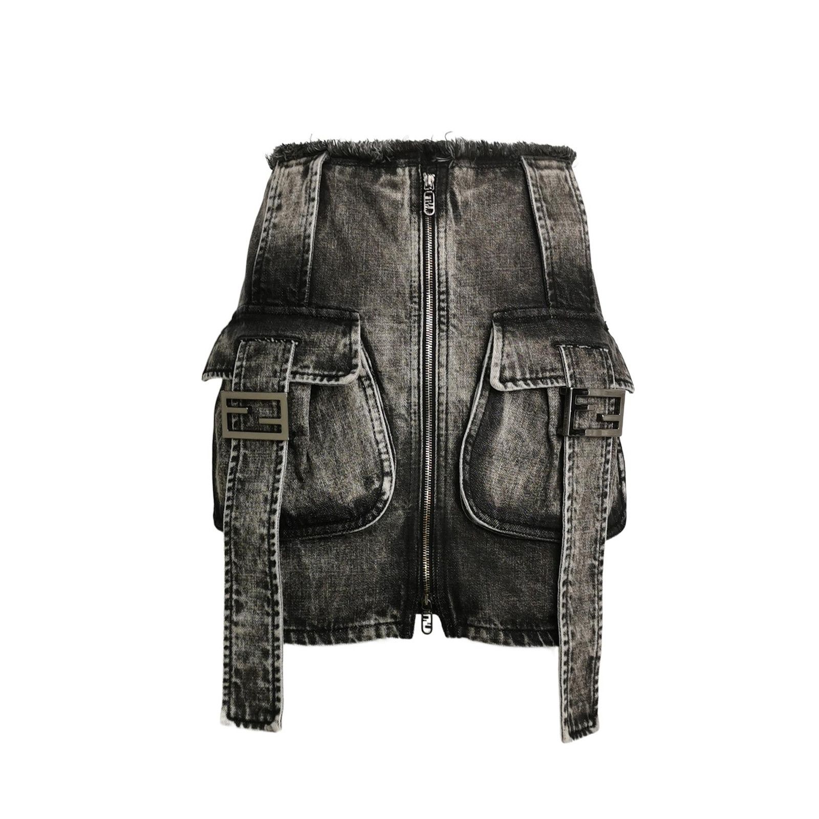 Fendi Fendi Vintage Cargo Denim Skirt S/40 Size 24" / US 00 / IT 34 - 1 Thumbnail