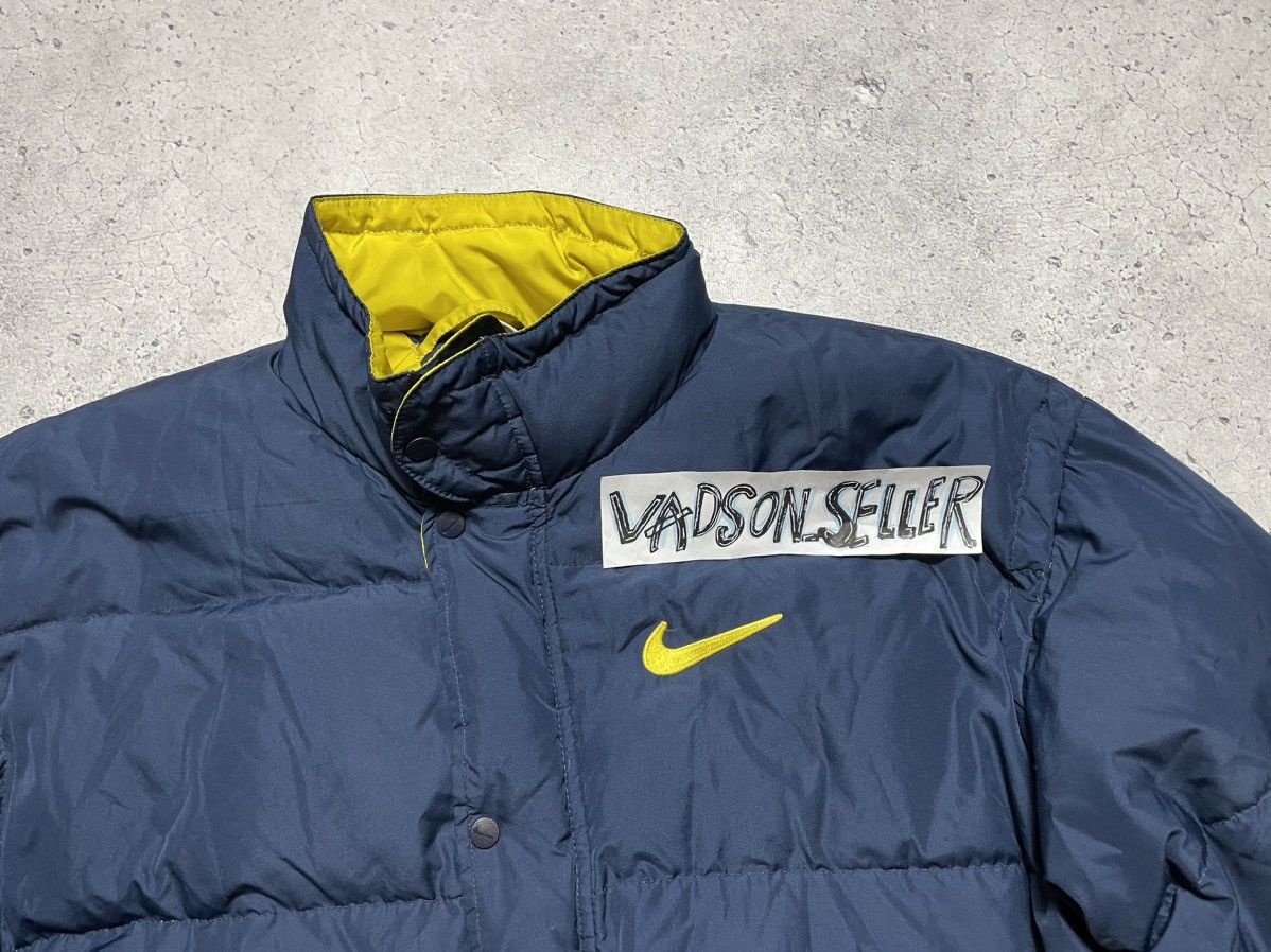 Nike Crazy Vintage 90's Nike Down Puffer Jacket Big Swoosh Drill Size US XL / EU 56 / 4 - 6 Thumbnail