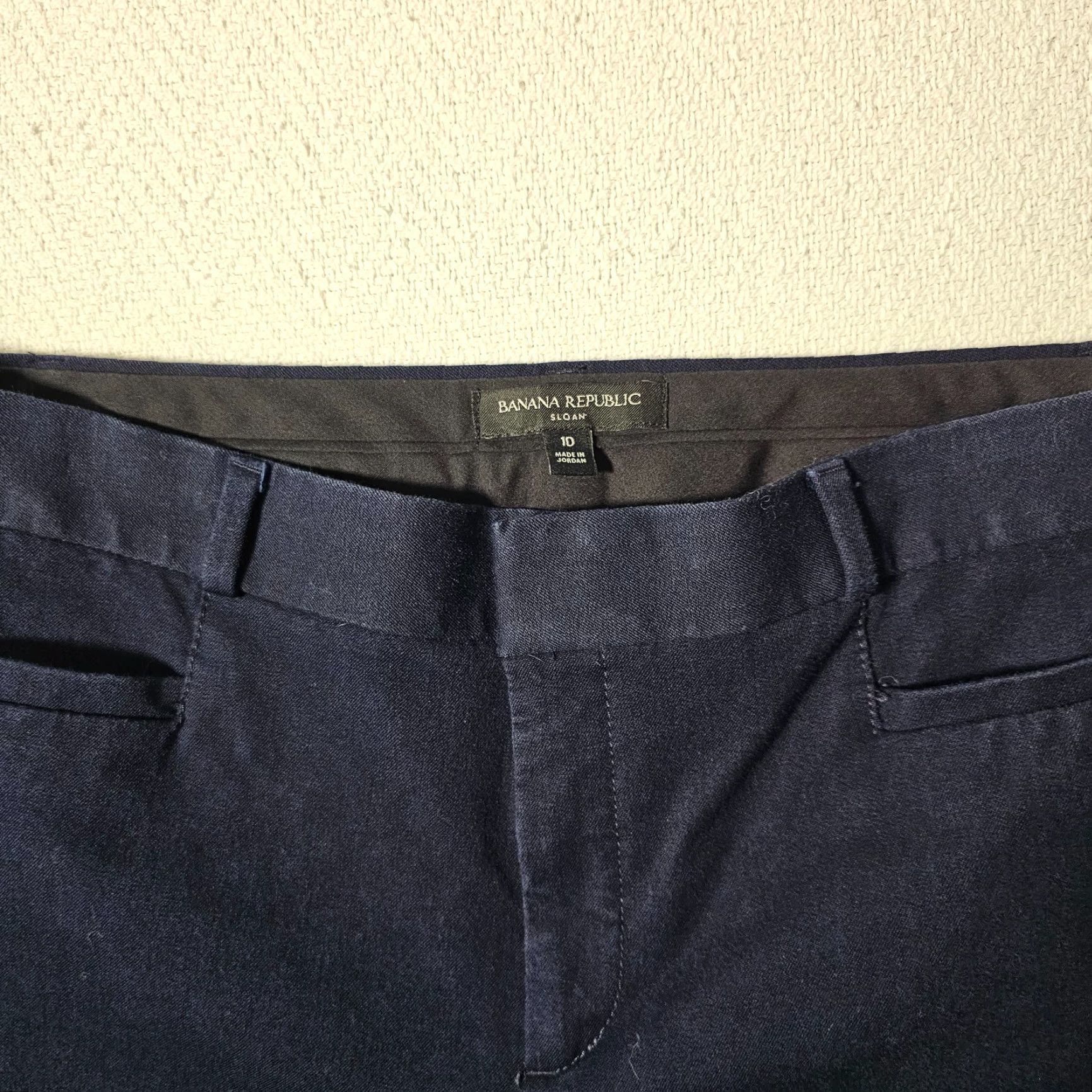 Banana Republic VINTAGE? (No) Banana Republic Sloan Pants Women 10 Dress Pants Flat Front Mid Rise Navy Blue Straight Leg Size 10 Regular Size 32" / US 10 / IT 46 - 3 Thumbnail
