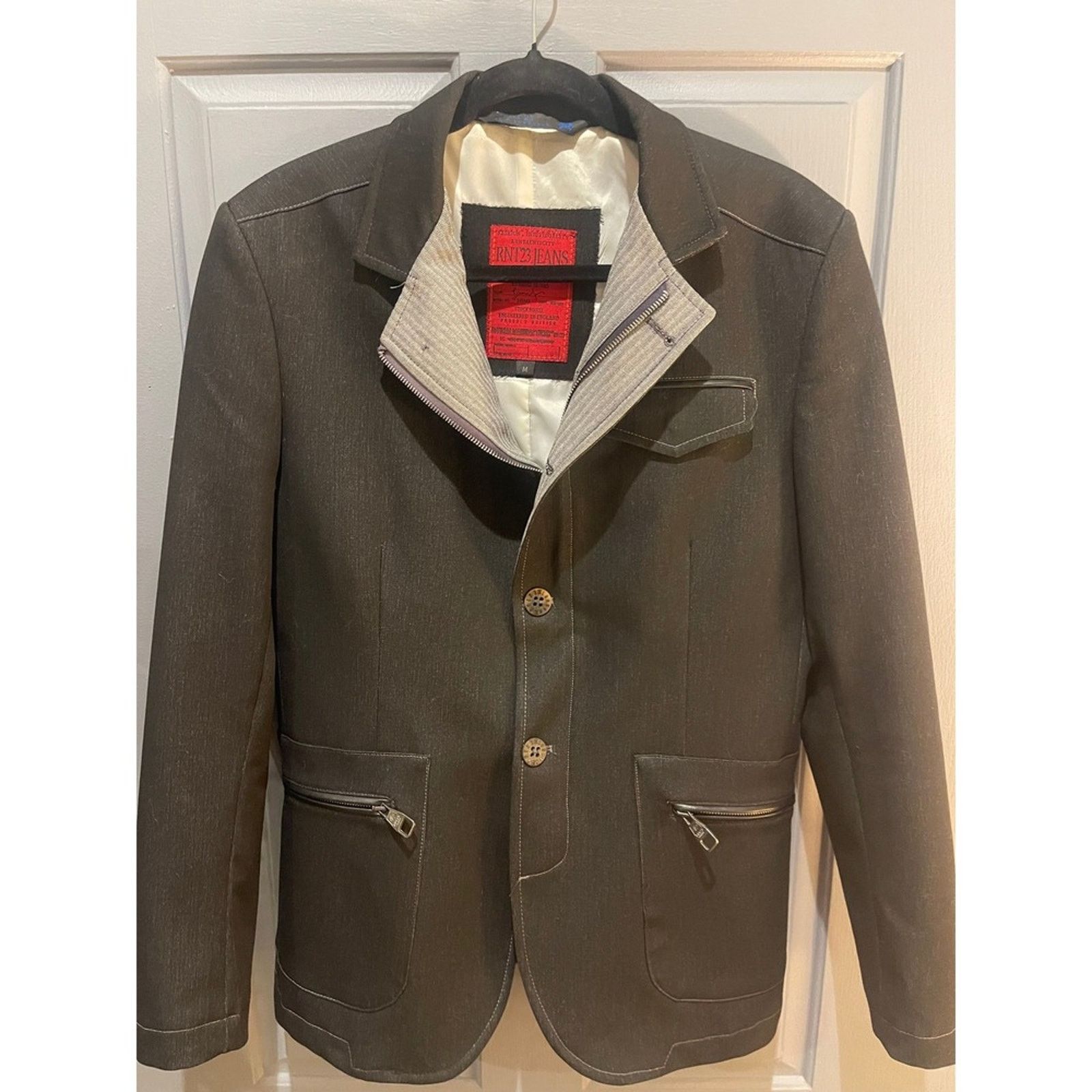 RNT23 RNT23 Jeans Mens Blazer Jacket Size M Black Layered Size US M / EU 48-50 / 2 - 5 Thumbnail