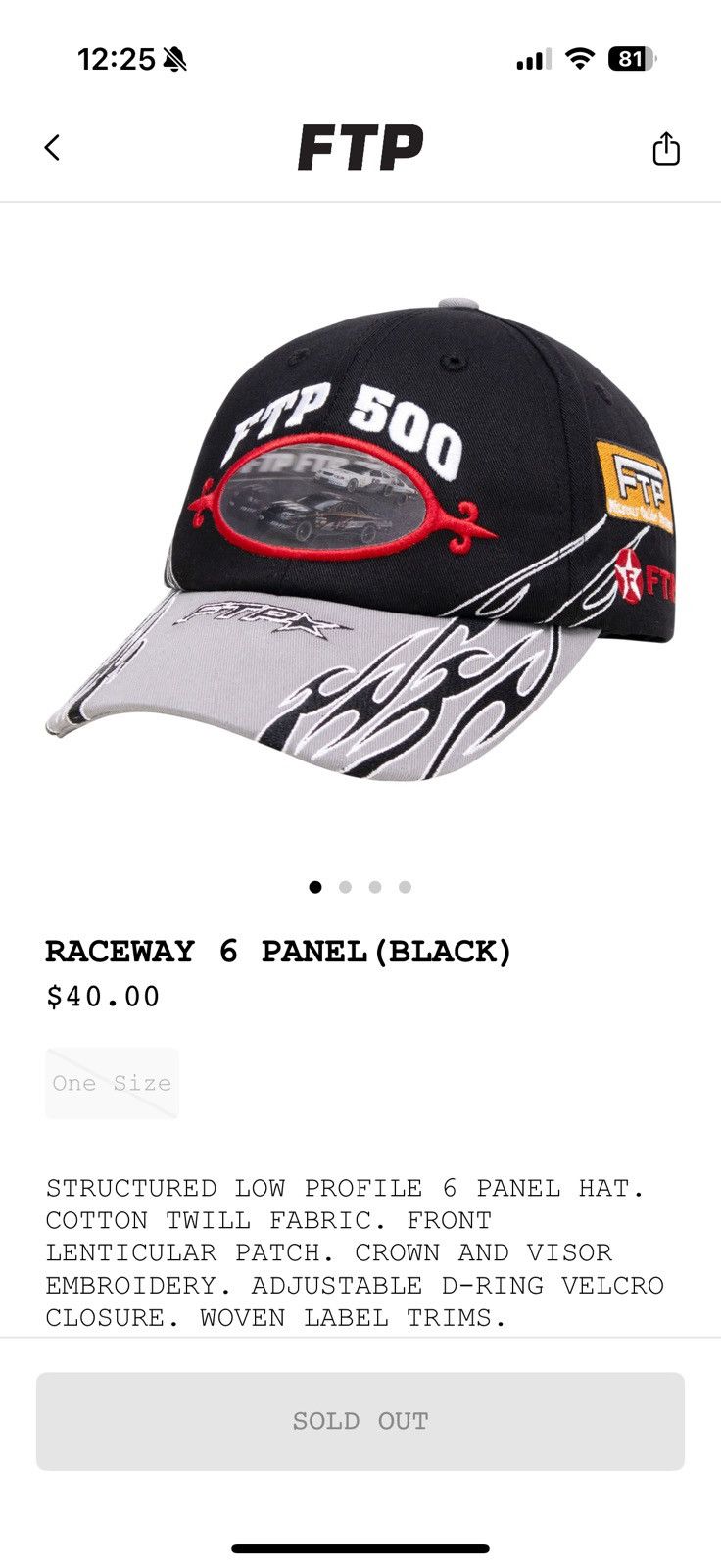 Fuck The Population FTP Raceway 6 Panel Hat Size ONE SIZE - 1 Thumbnail