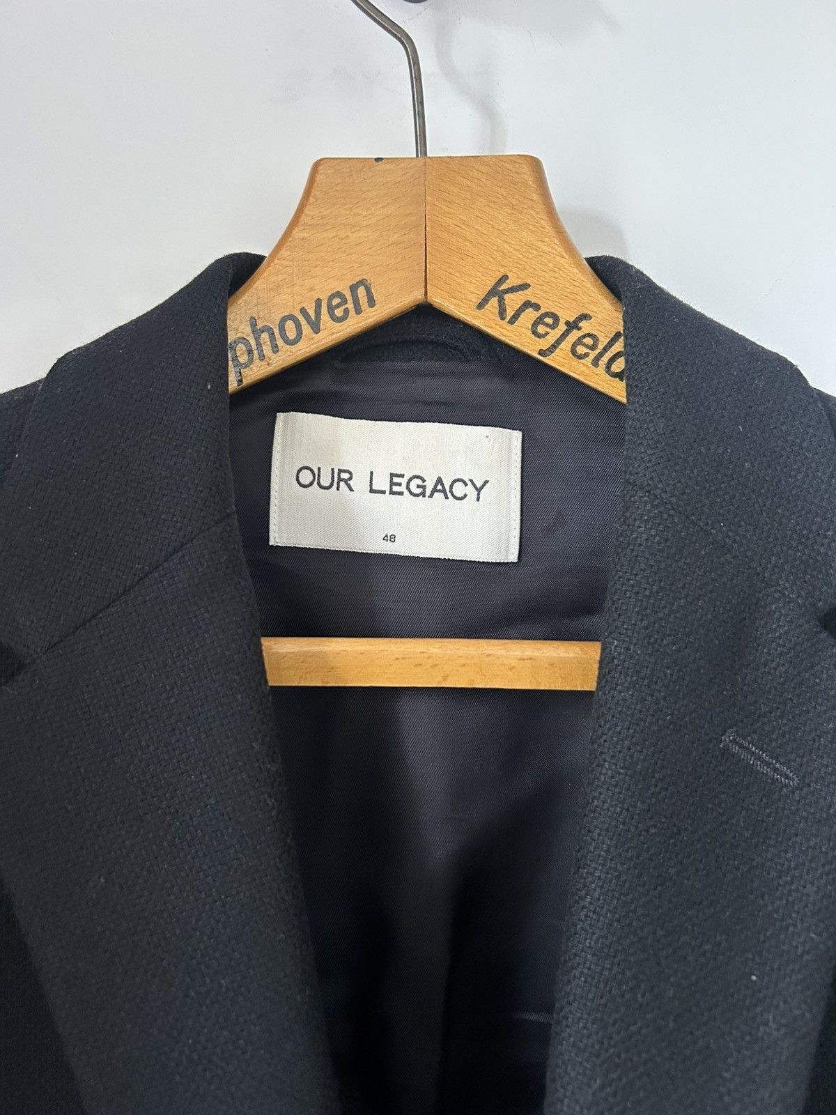 Our Legacy Our Legacy Black Blazer in Wool ‘Canvas’ Size 48S - 2 Thumbnail