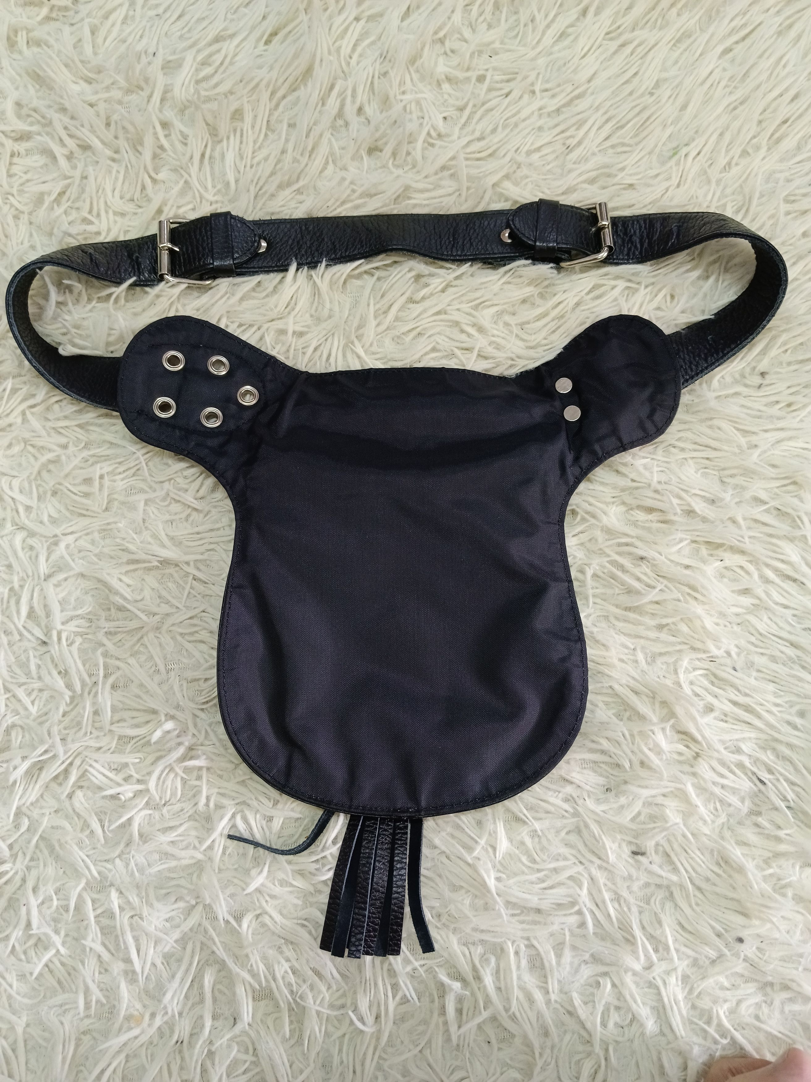 Leather LEATHER BLACK EIKO KONDO WAIST BAG(MAX SIZE 35) Size ONE SIZE - 3 Thumbnail