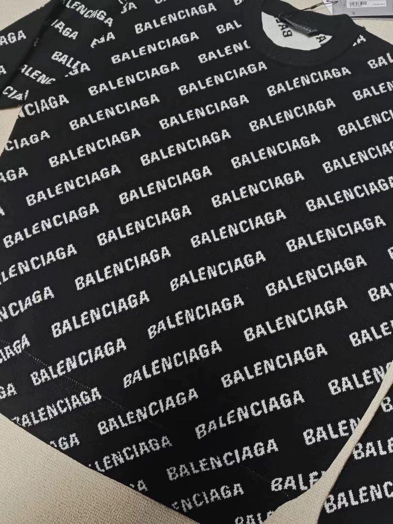 Balenciaga Balenciaga 23ss full printed letter knitted long sleeved sw Size US S / EU 44-46 / 1 - 3 Thumbnail