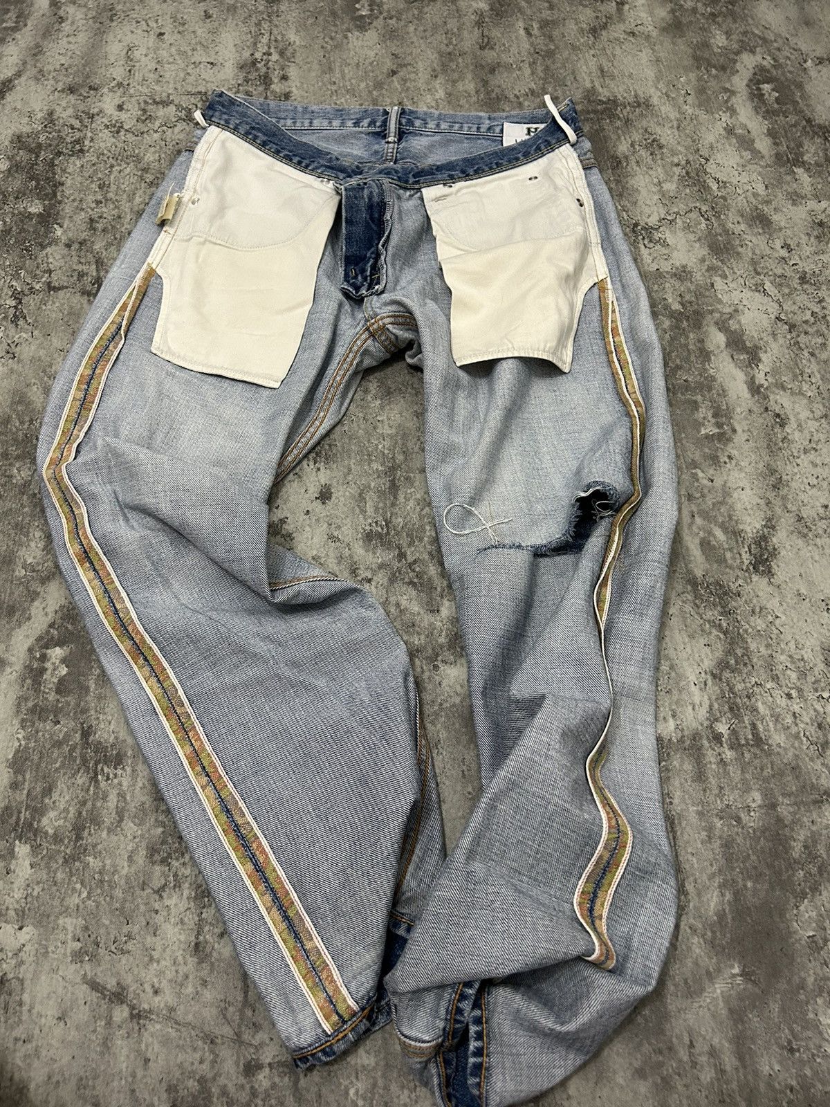 Japanese Brand HBNS Japan Selvedge Distressed Jeans Size US 34 / EU 50 - 12 Thumbnail