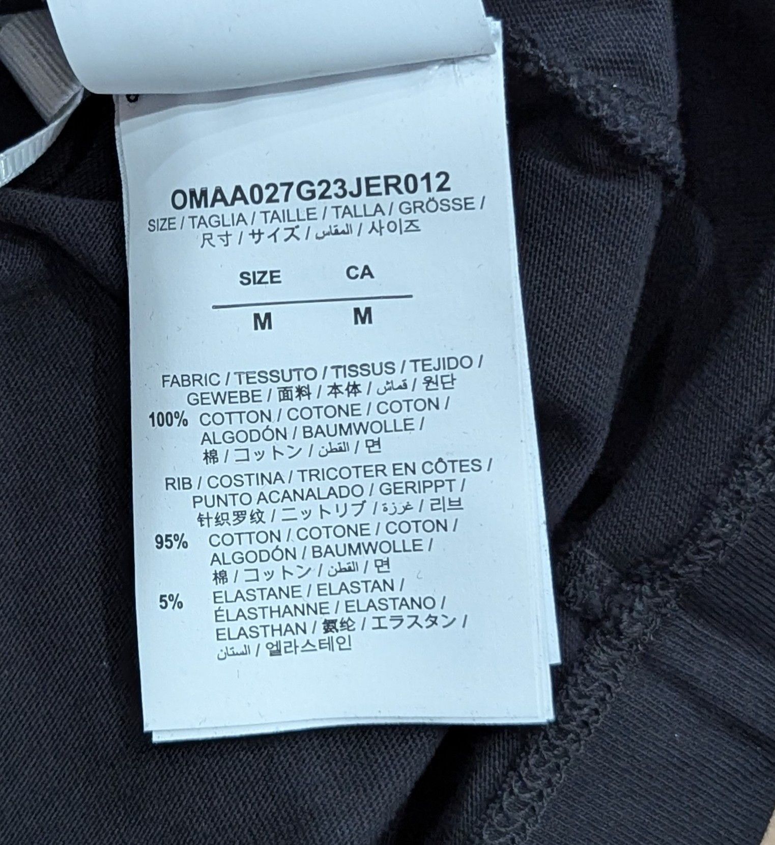 Off-White Off-White Slim Fit Cotton Crewneck T-Shirt Black/White M Size US M / EU 48-50 / 2 - 6 Thumbnail