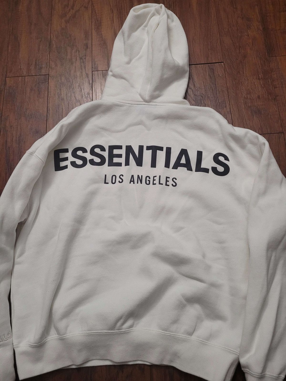 Fear Of God Fear Of God Essentials Fw19 White Los Angeles Hoodie Grailed 2126