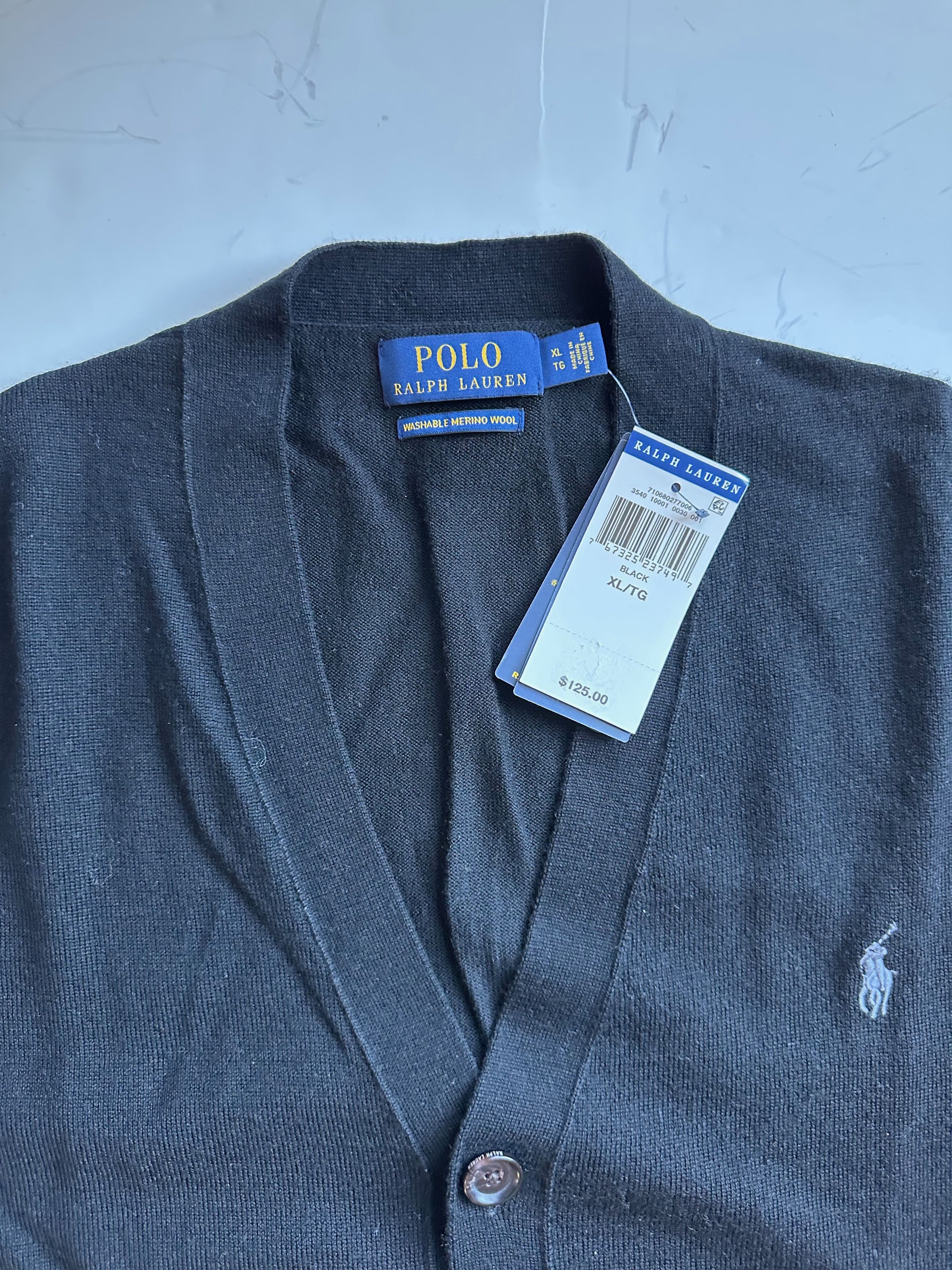 Polo Ralph Lauren Polo Ralph Lauren Merino Wool Cardigan - Black - XL (NWT) Size US XL / EU 56 / 4 - 4 Thumbnail