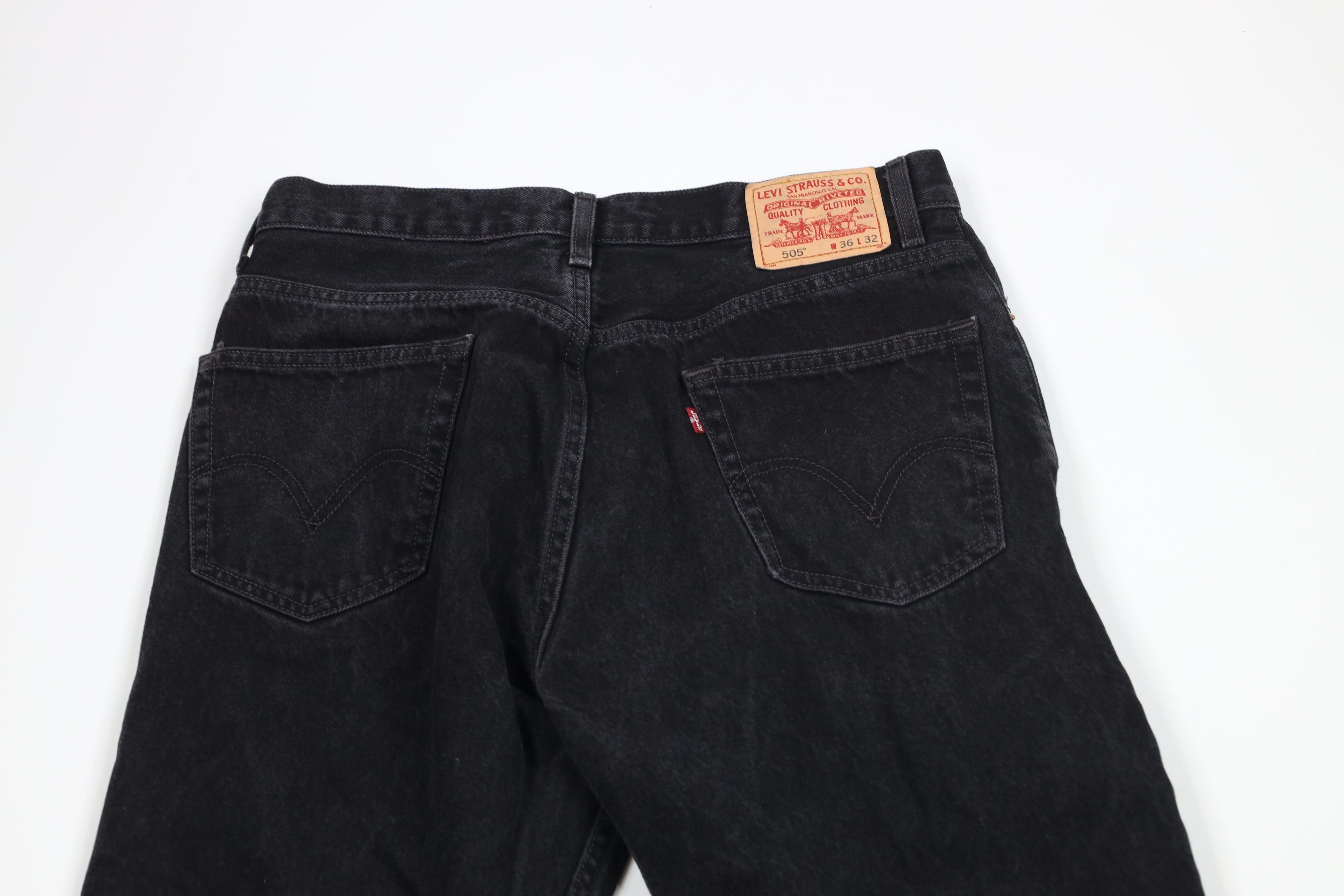 Levi's × Vintage Vintage Y2K Levis 505 Regular Fit Denim Jeans Black Cotton Size US 34 / EU 50 - 10 Thumbnail