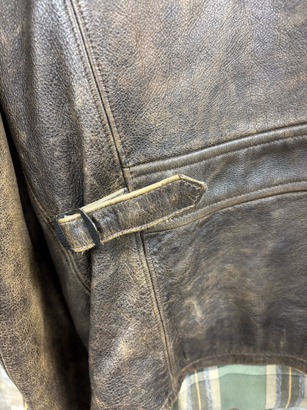 RRL Ralph Lauren L-RRL LEATHER MOTO PLAID LINED JACKET Size US L / EU 52-54 / 3 - 7 Thumbnail