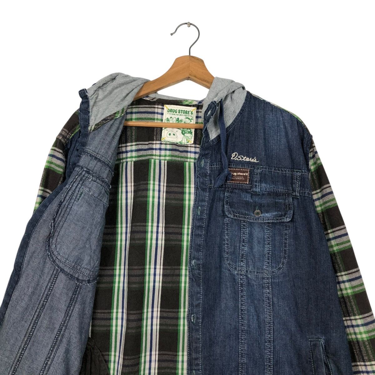 Hysteric Glamour 🔥VINTAGE BIKER JACKET HOODIE TARTAN DESIGN DRUG STORE’S Size US M / EU 48-50 / 2 - 15 Thumbnail