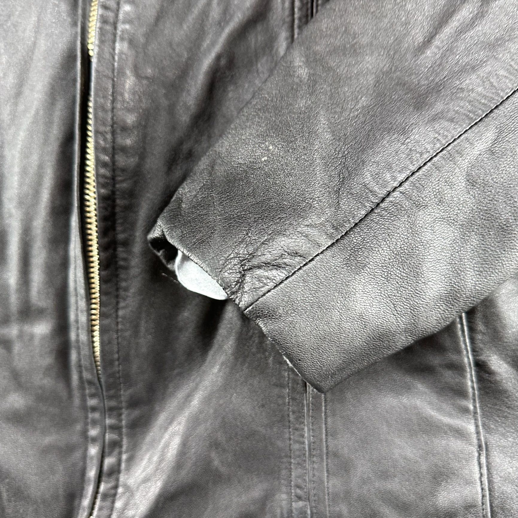 Vintage VINTAGE Jacqueline Ferrar Jacket Womens M Black Lambskin Full Zip Lined Motorcycle Style 90s Pockets Womens Size M / US 6-8 / IT 42-44 - 3 Thumbnail