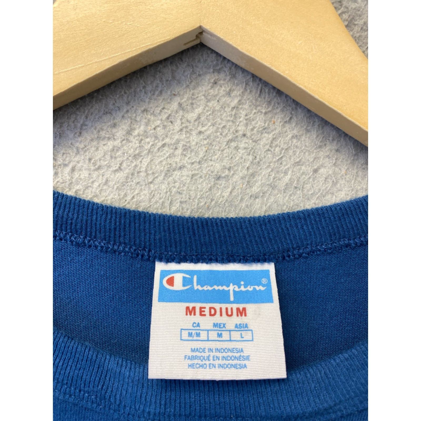 Champion VINTAGE Champion Cropped T-Shirt Indigo Casual M Womens Size M / US 6-8 / IT 42-44 - 4 Thumbnail