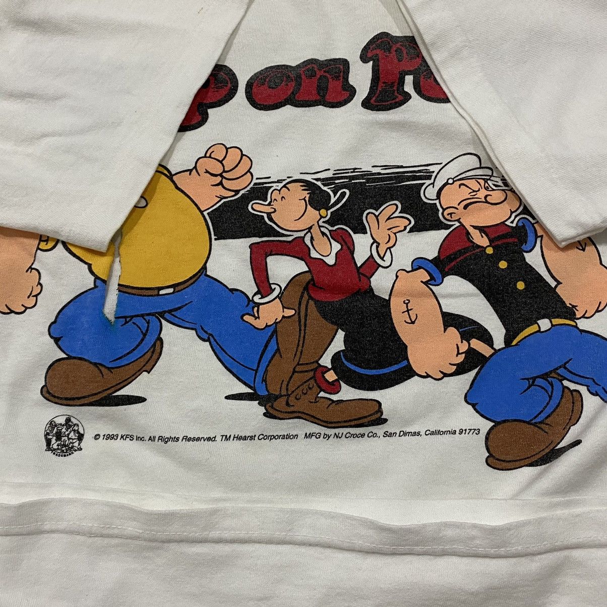 Vintage DISTRESSED vintage 90’s popeye the sailorman main characters Size US L / EU 52-54 / 3 - 10 Thumbnail