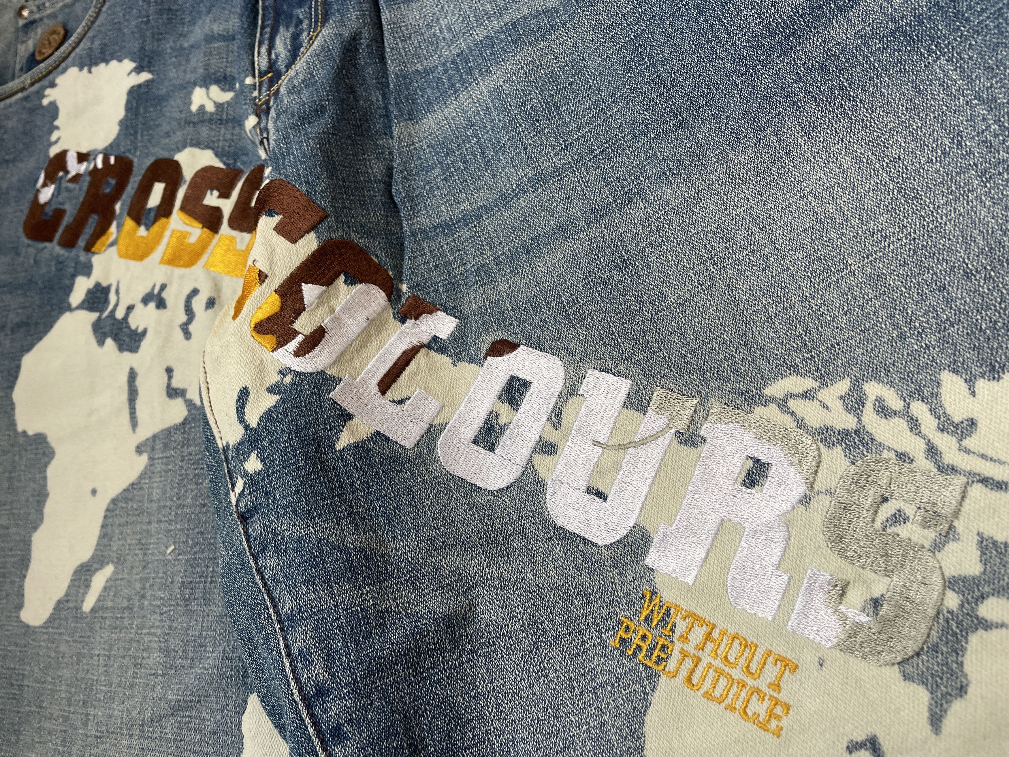 Cross Colours Cross Colours jeans, World Map, vintage, 90s hip hop, W 34 Size US 34 / EU 50 - 6 Thumbnail