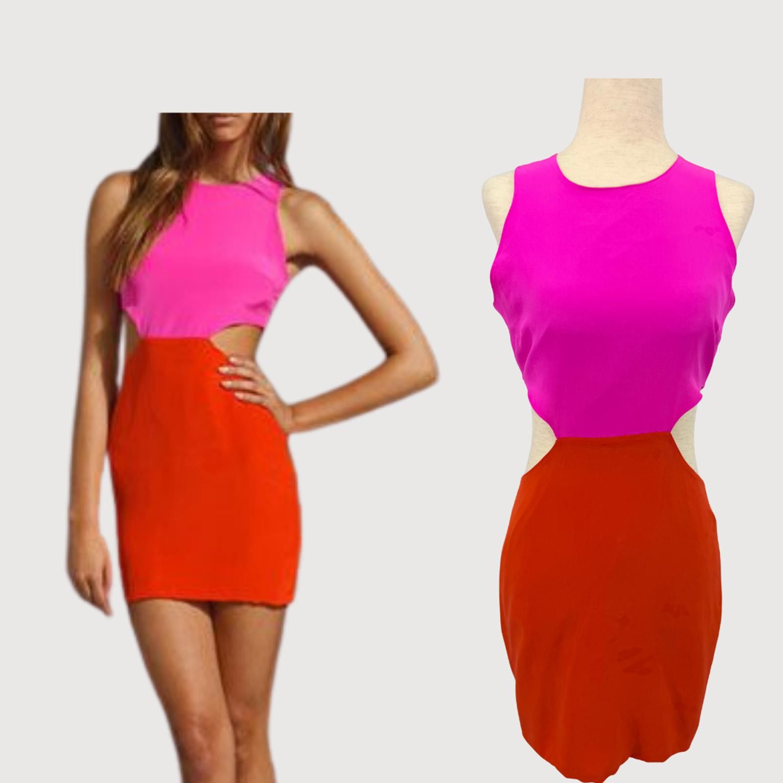 Other Naven Silk Cut Out Colorblock Dress Fuchsia/Red Size M Size M / US 6-8 / IT 42-44 - 1 Thumbnail