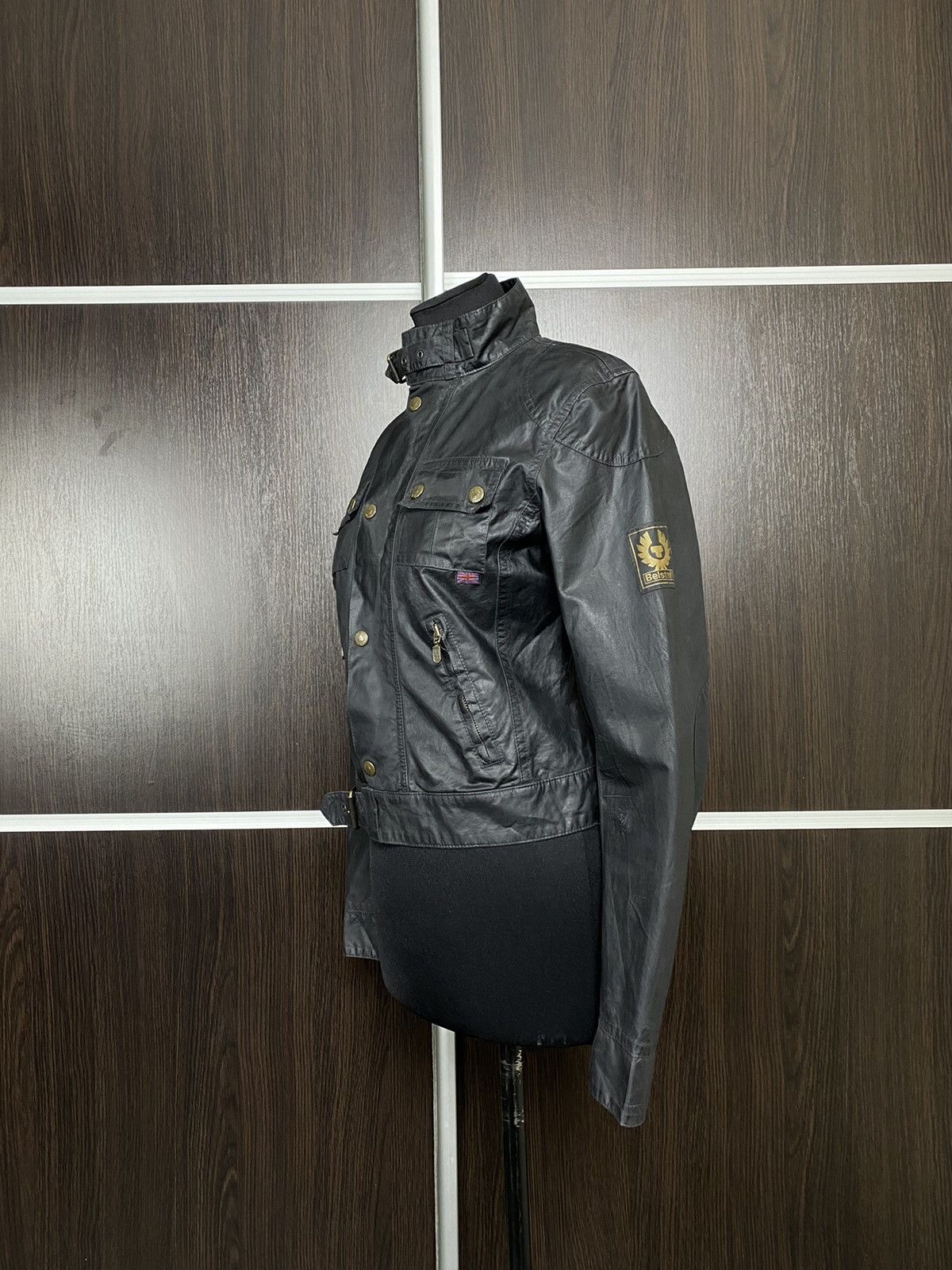 Belstaff Belstaff Gold Rubberized Y2K Belt Biker Jacket Size M / US 6-8 / IT 42-44 - 3 Thumbnail