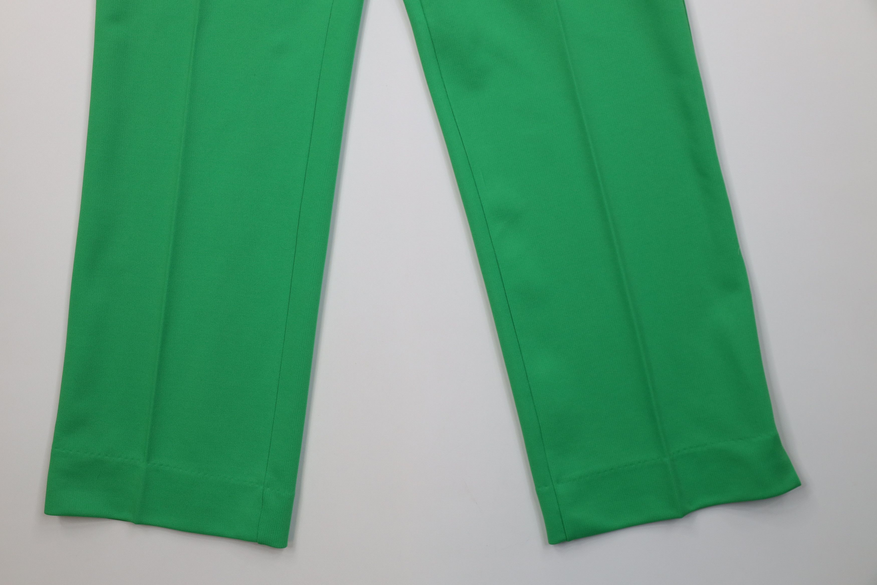 Vintage Vintage 70s Streetwear Flared Wide Leg Chino Pants Green USA Size 28" / US 6 / IT 42 - 4 Thumbnail