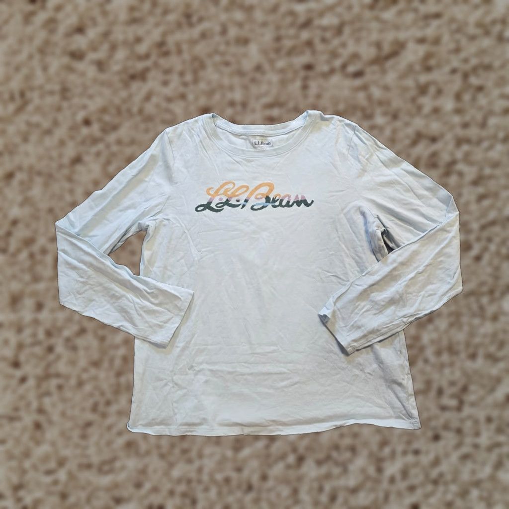 Vintage L.L. Bean Top Womens Medium Blue Logo Long Sleeve Crew Neck Outdoors Casual Shirt Shirt? Size M / US 6-8 / IT 42-44 - 1 Thumbnail