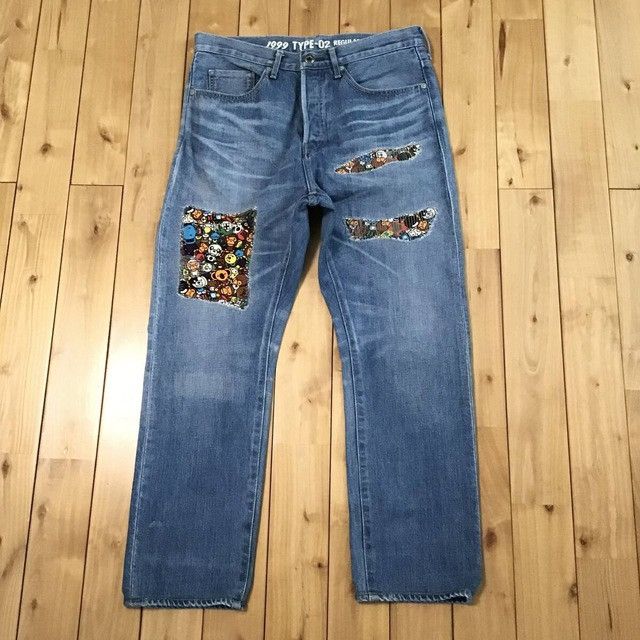 Bape BAPE MILO Animal Safari DAMAGED DENIM PANTS APE ★size M Size US 32 / EU 48 - 2 Thumbnail