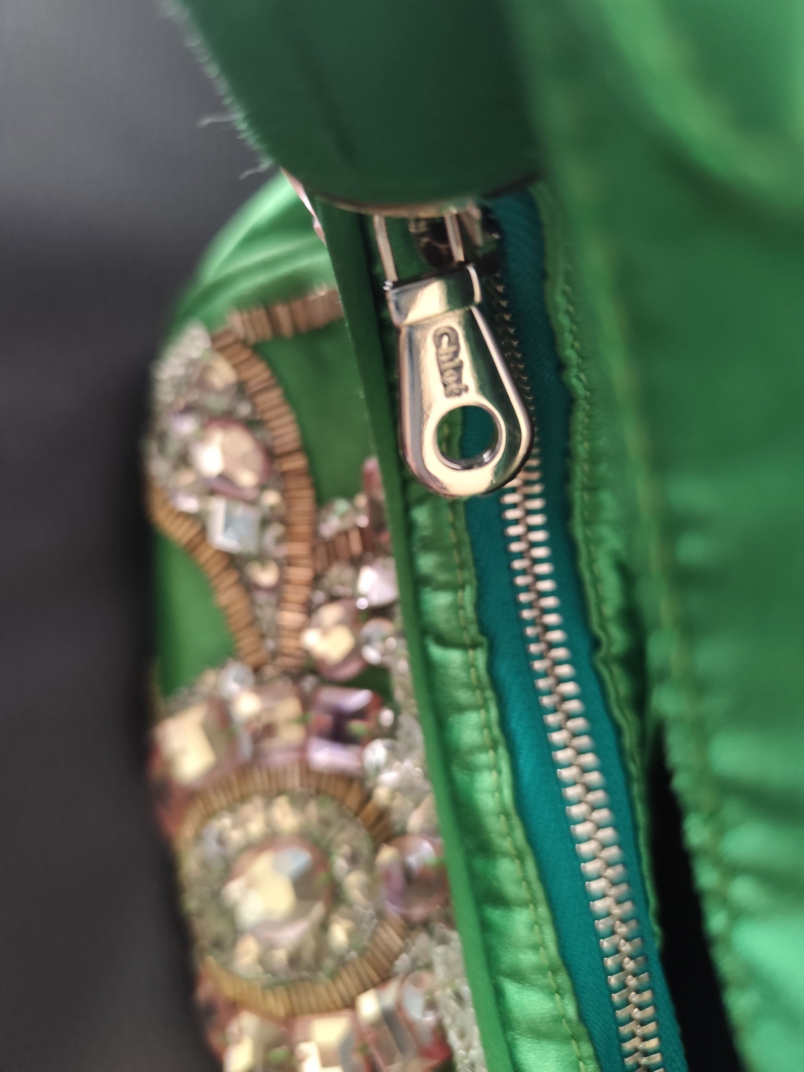 Chloe × Phoebe Philo × Vintage Chloe Vintage Green Satin Bracelet Bag - Phoebe Philo 2000s Size ONE SIZE - 6 Thumbnail