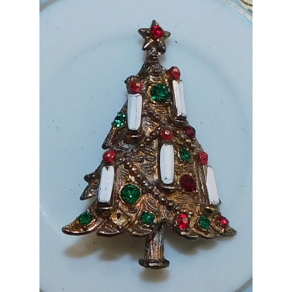Other Vintage Christmas Tree With Candles Brooch Size ONE SIZE - 1 Thumbnail