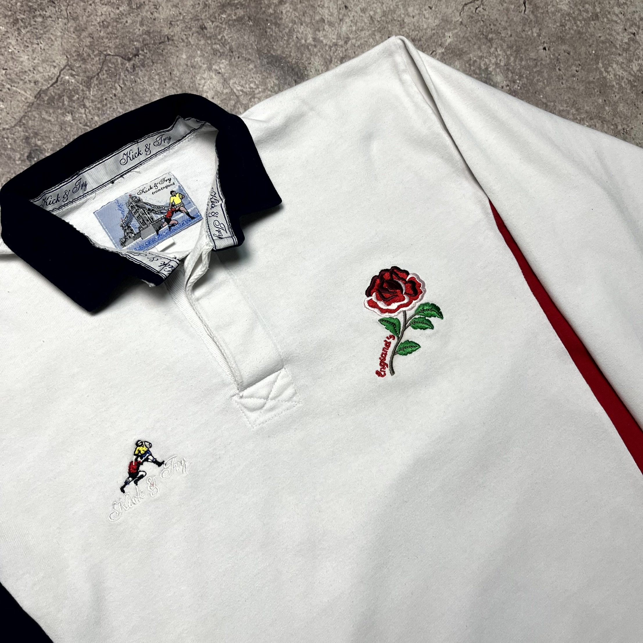 Vintage Vintage England Rugby White Longsleeve Polo Shirt Size L Size US L / EU 52-54 / 3 - 5 Thumbnail