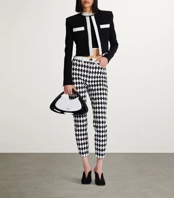 Balmain o1s1wg110825 Crepe Spencer Jacket in Black Size XL / US 12-14 / IT 48-50 - 3 Thumbnail