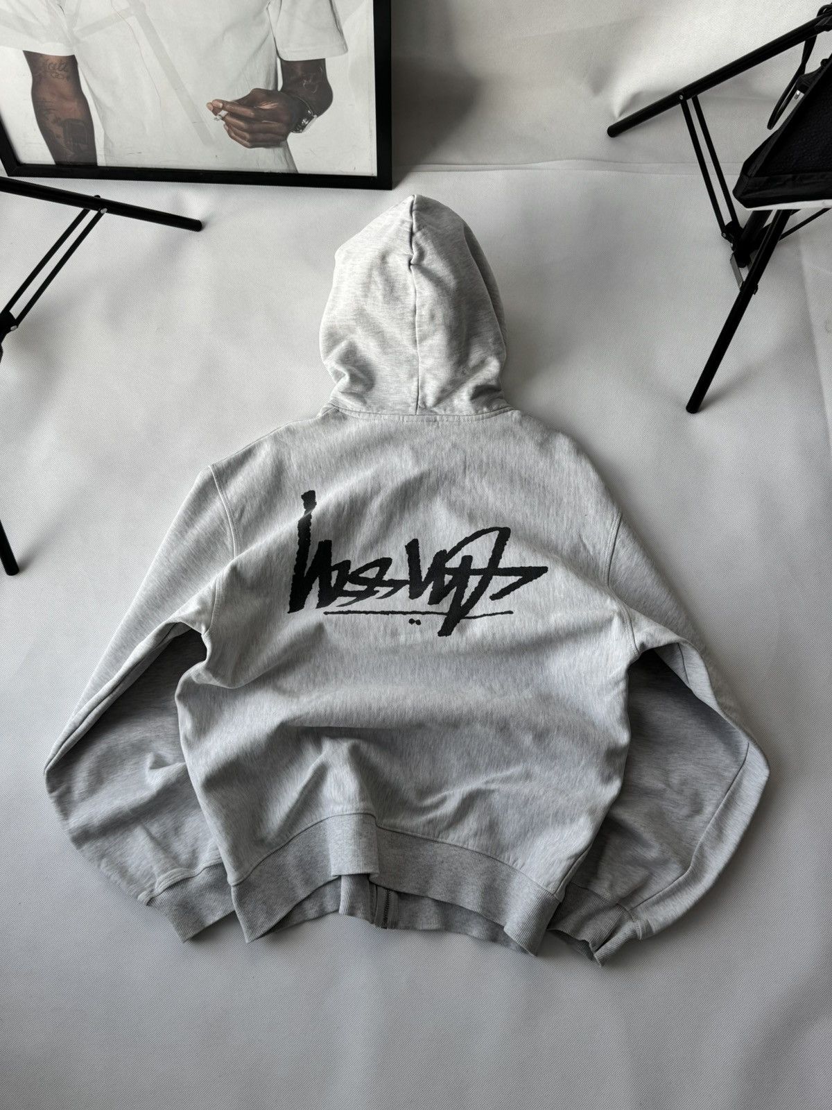 Stussy STUSSY Zip Up Reverse LOGO OVERSIZE Zip Up Gray HOODIE Size US XL / EU 56 / 4 - 3 Thumbnail