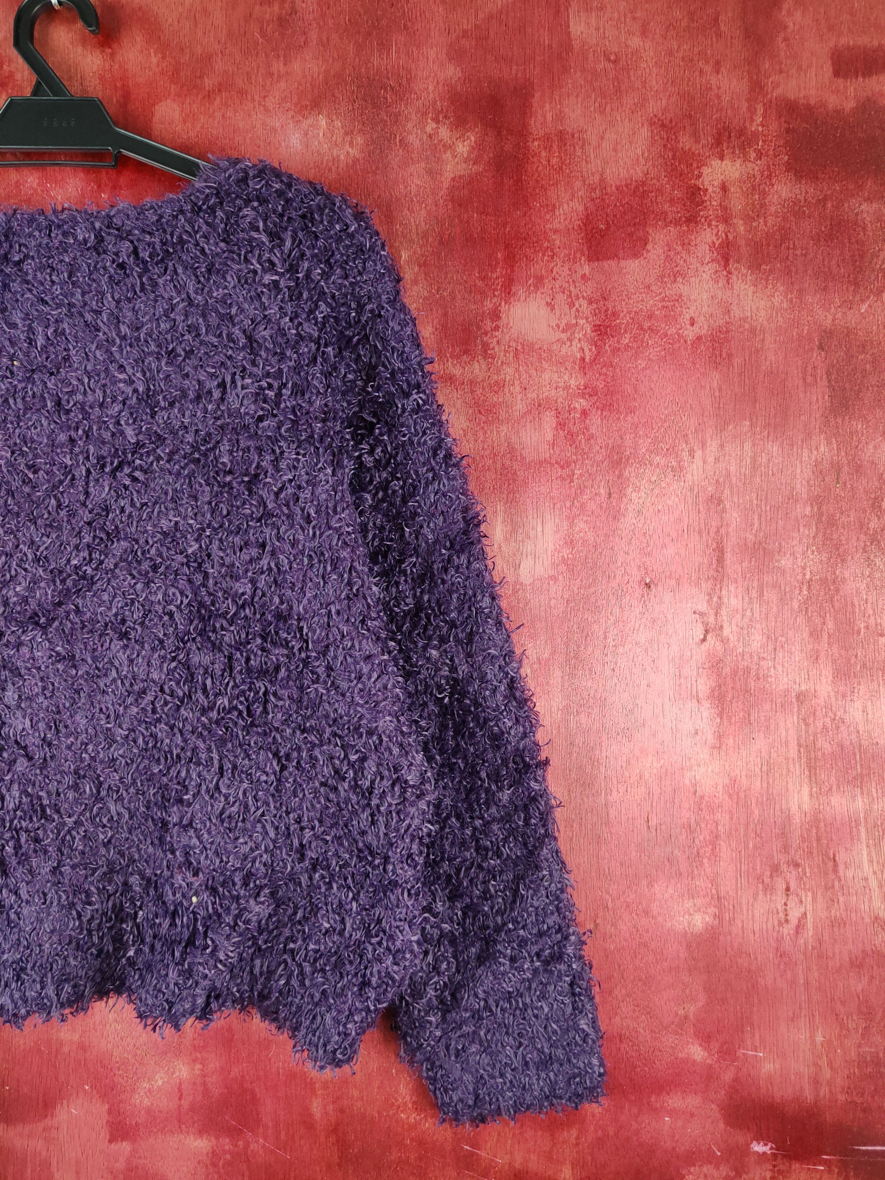 Vintage Mounue Purple Shag Shaggy Fur Mohair Knitwear #S1973 Size M / US 6-8 / IT 42-44 - 9 Thumbnail