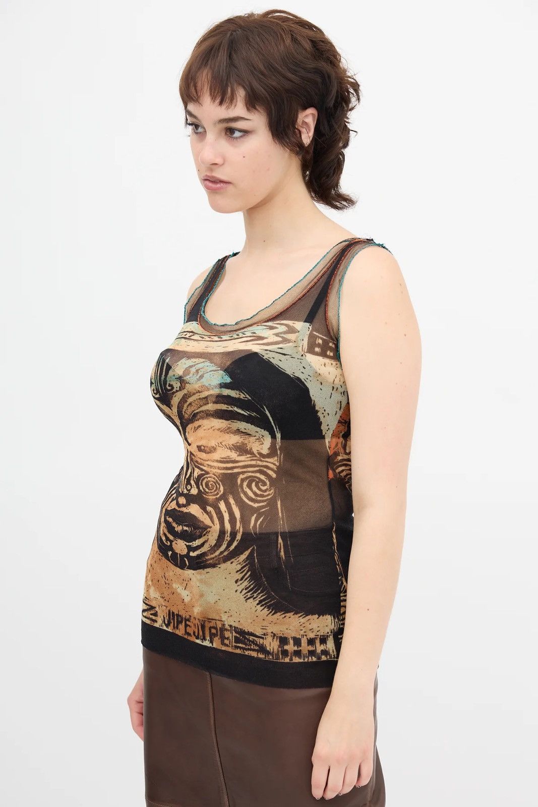 Jean Paul Gaultier Jean Paul Gaultier - S/S’96 - Maori Tribe - Mesh - Tank Top Size S / US 4 / IT 40 - 2 Thumbnail