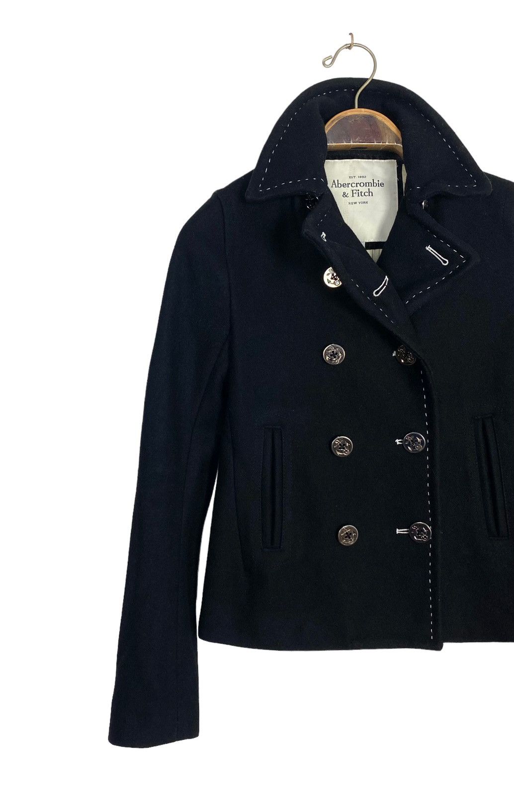 Abercrombie & Fitch Rare‼️ Abercrombie & Fitch Wool Pea Coat Size XS / US 0-2 / IT 36-38 - 2 Thumbnail