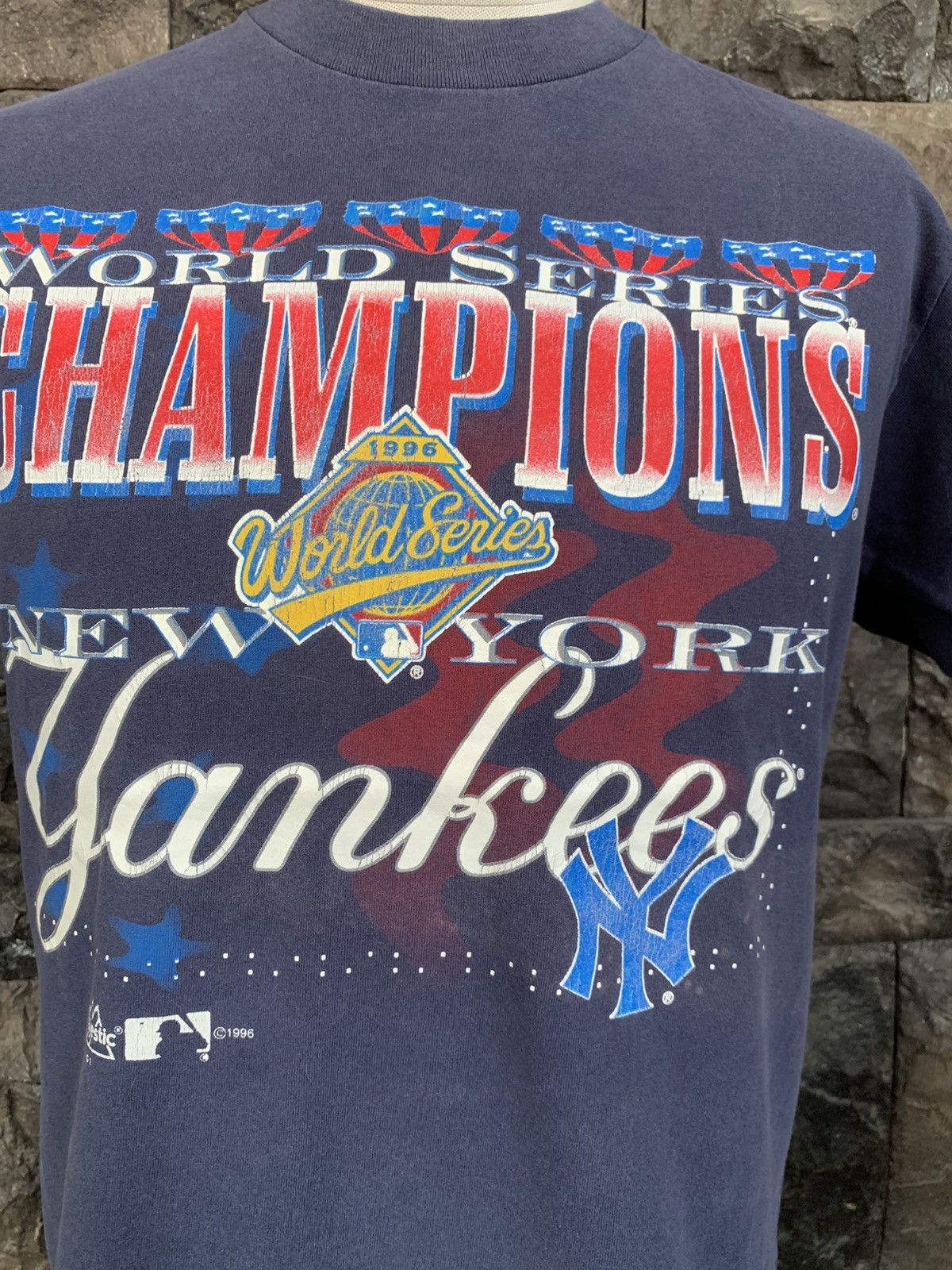 New York Yankees Vintage 90s New York Yankees MLB Team World Championship Tee Size US M / EU 48-50 / 2 - 2 Thumbnail