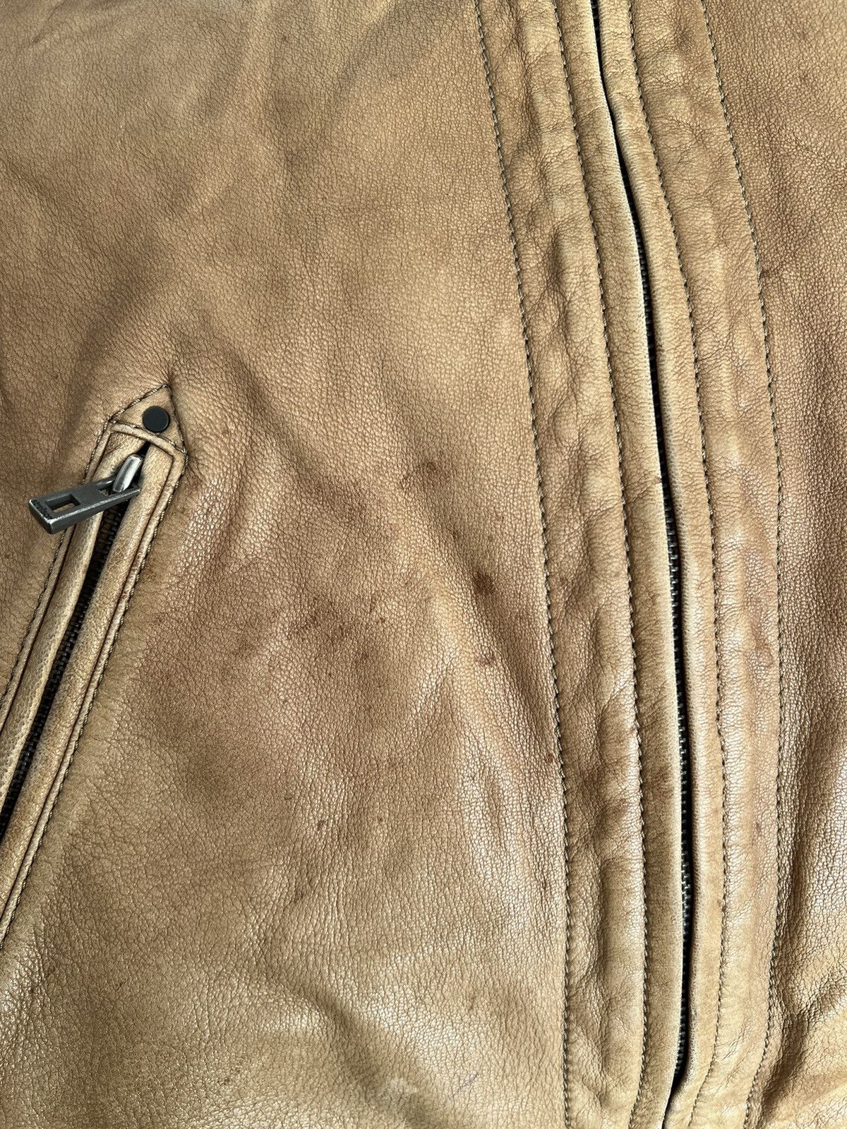 Strellson Strellson Moto Racing Faded Leather Jacket Sz 52 Size US L / EU 52-54 / 3 - 18 Thumbnail