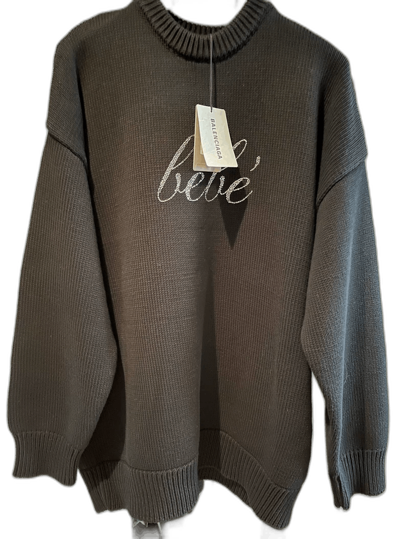 Balenciaga balenciaga black knit sweater with embellishment Size US XS / EU 42 / 0 - 1 Thumbnail