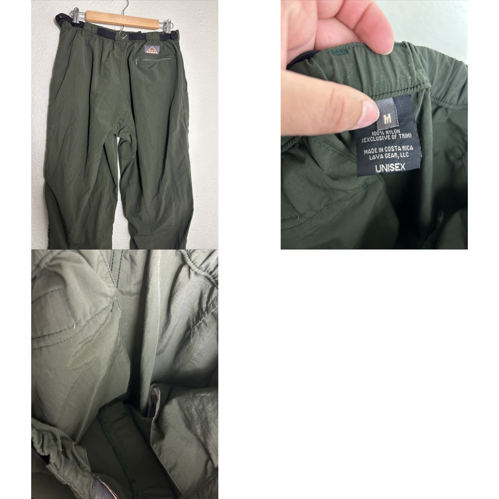 La Gear Lava Gear Hiking Pants Belted 30x32 Green Adult Medium Nylon Unisex Mens Womens Size US 31 - 10 Thumbnail