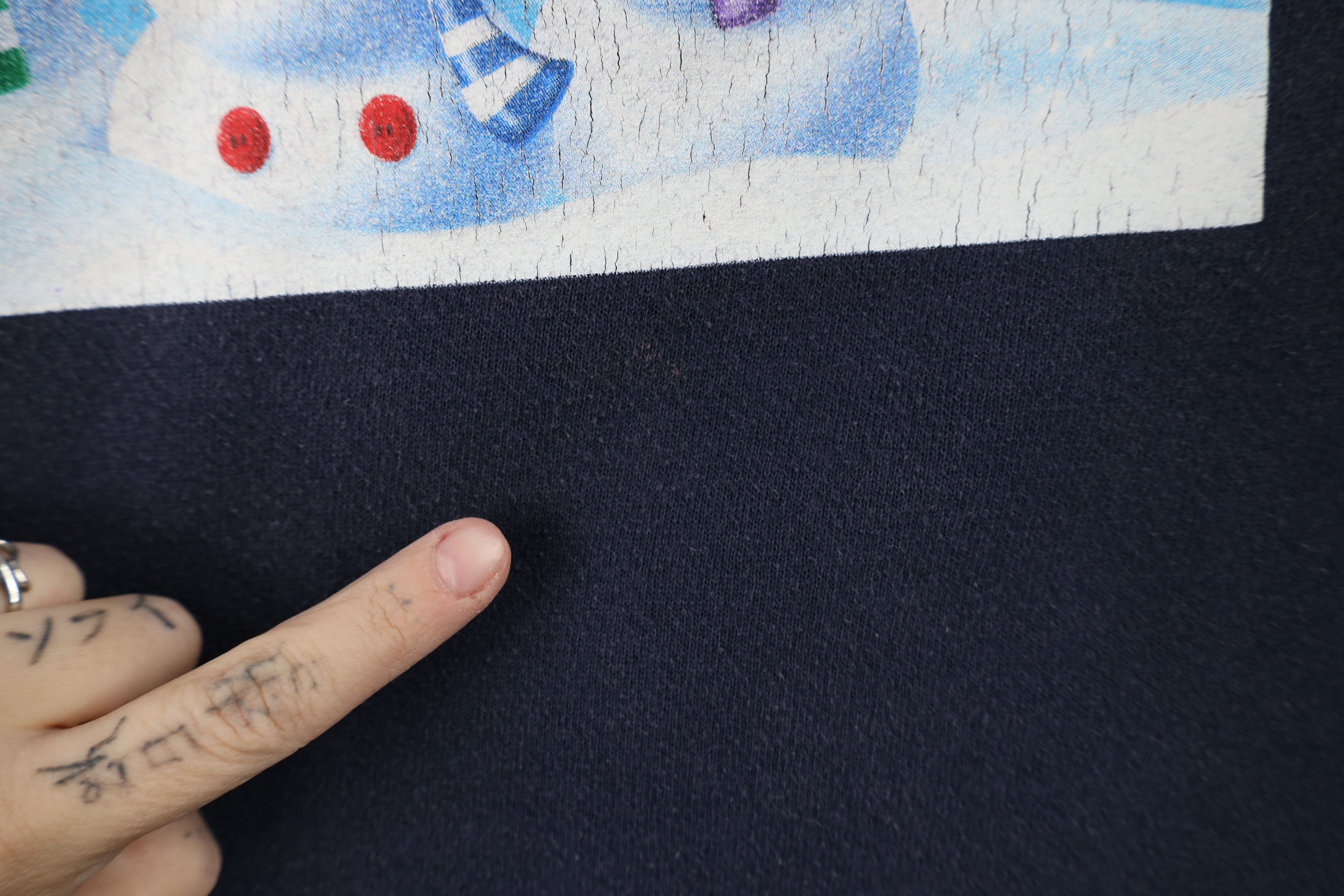 Disney × Vintage Vintage 90s Disney Christmas Snowman Sweatshirt Blue Size L / US 10 / IT 46 - 5 Thumbnail
