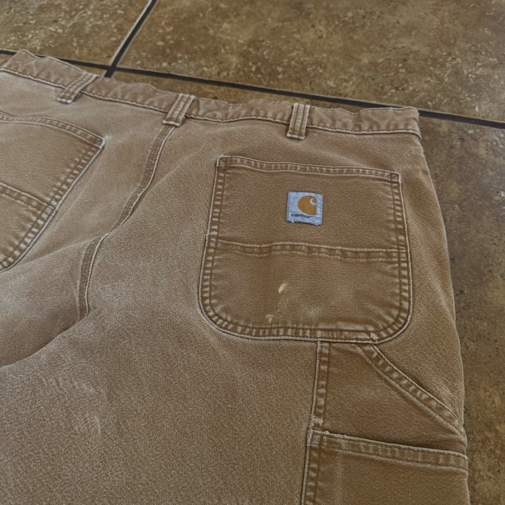 Carhartt VINTAGE Carhartt Pants Carpenter Work Tan 31 INSEAM 29 Mens USA 100% Cotton Front Double Knee Frontive? Size US 31 - 4 Thumbnail