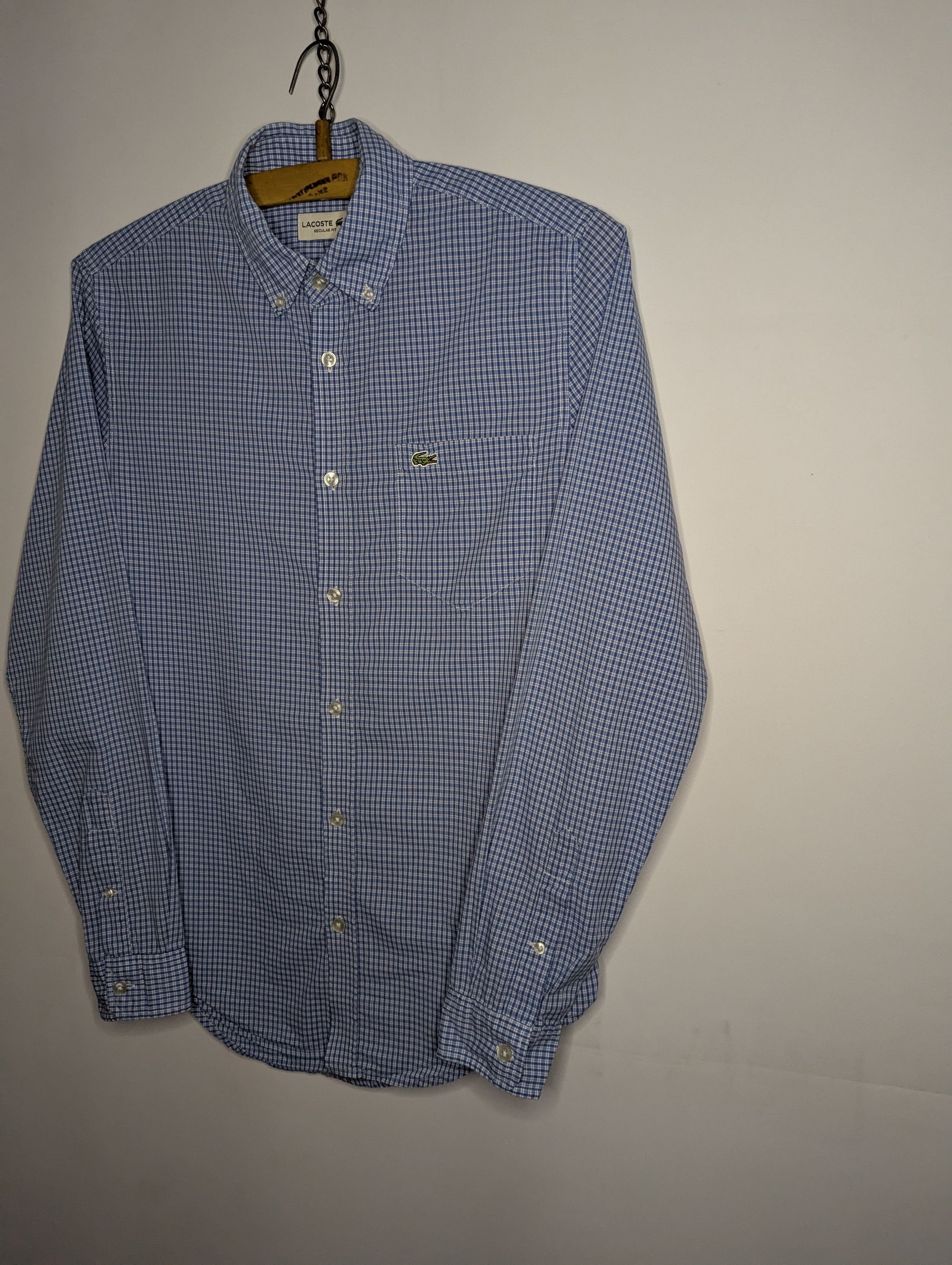 Lacoste LACOSTE Men's Blue Long Sleeve Shirt Small Check Pattern Size US S / EU 44-46 / 1 - 2 Thumbnail