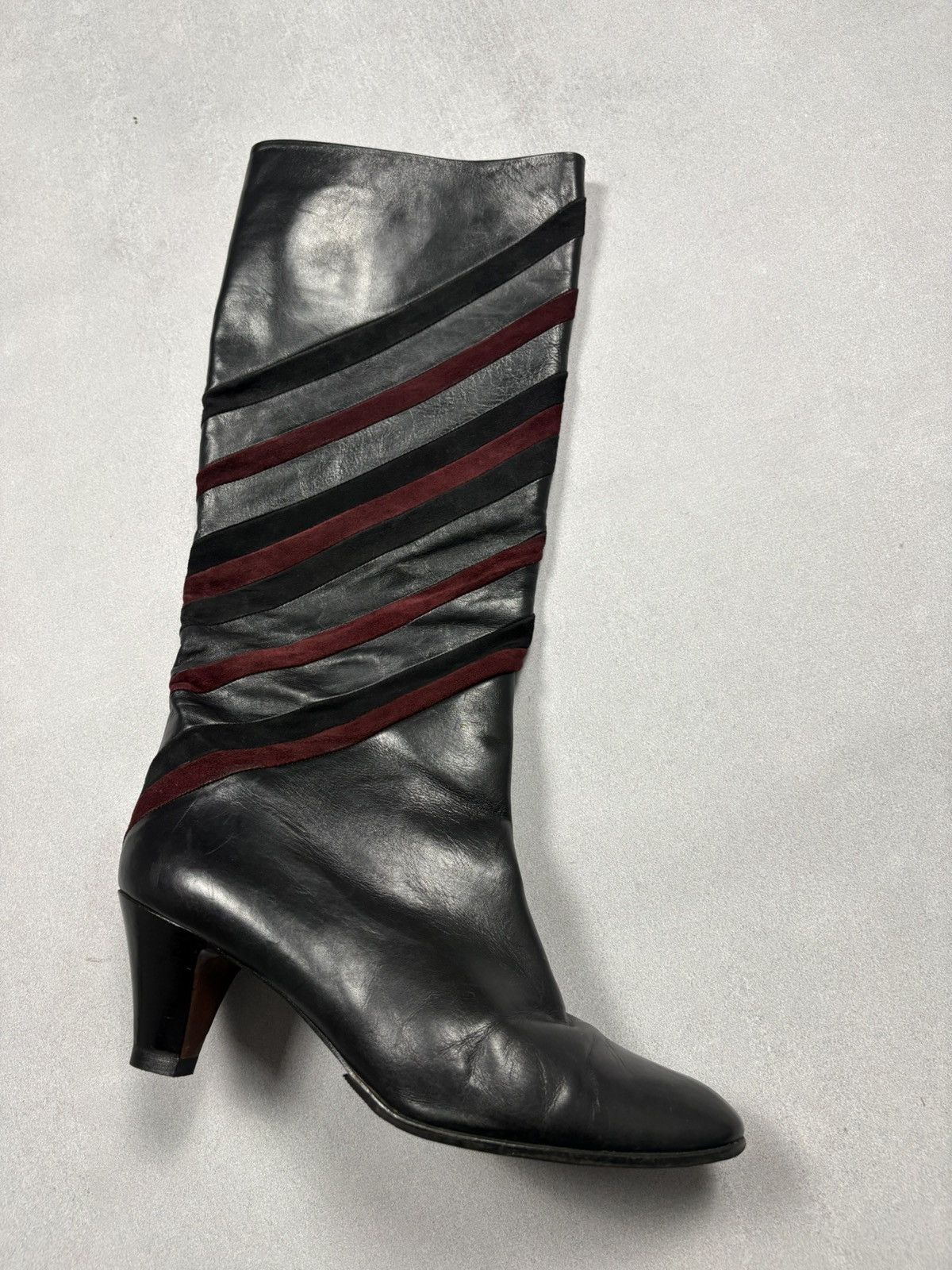 Bally BALLY Vintage Leather Suede High Boots Black Italy Rare 39.5 Size US 9.5 / IT 39.5 - 2 Thumbnail