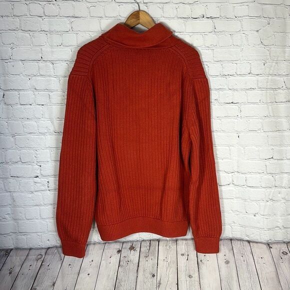 Vintage Duluth Trading Co. Men's High-Neck Infantry Sweater Orange s Size US XL / EU 56 / 4 - 3 Thumbnail