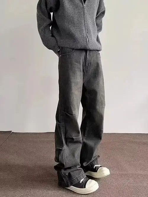 Japanese Brand × Jean Retro pleated silhouette straight-leg bootcut jeans Size US 32 / EU 48 - 1 Thumbnail