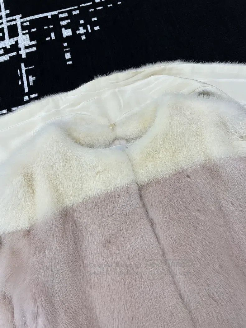 Dior Colour-blocked mink fur coat
