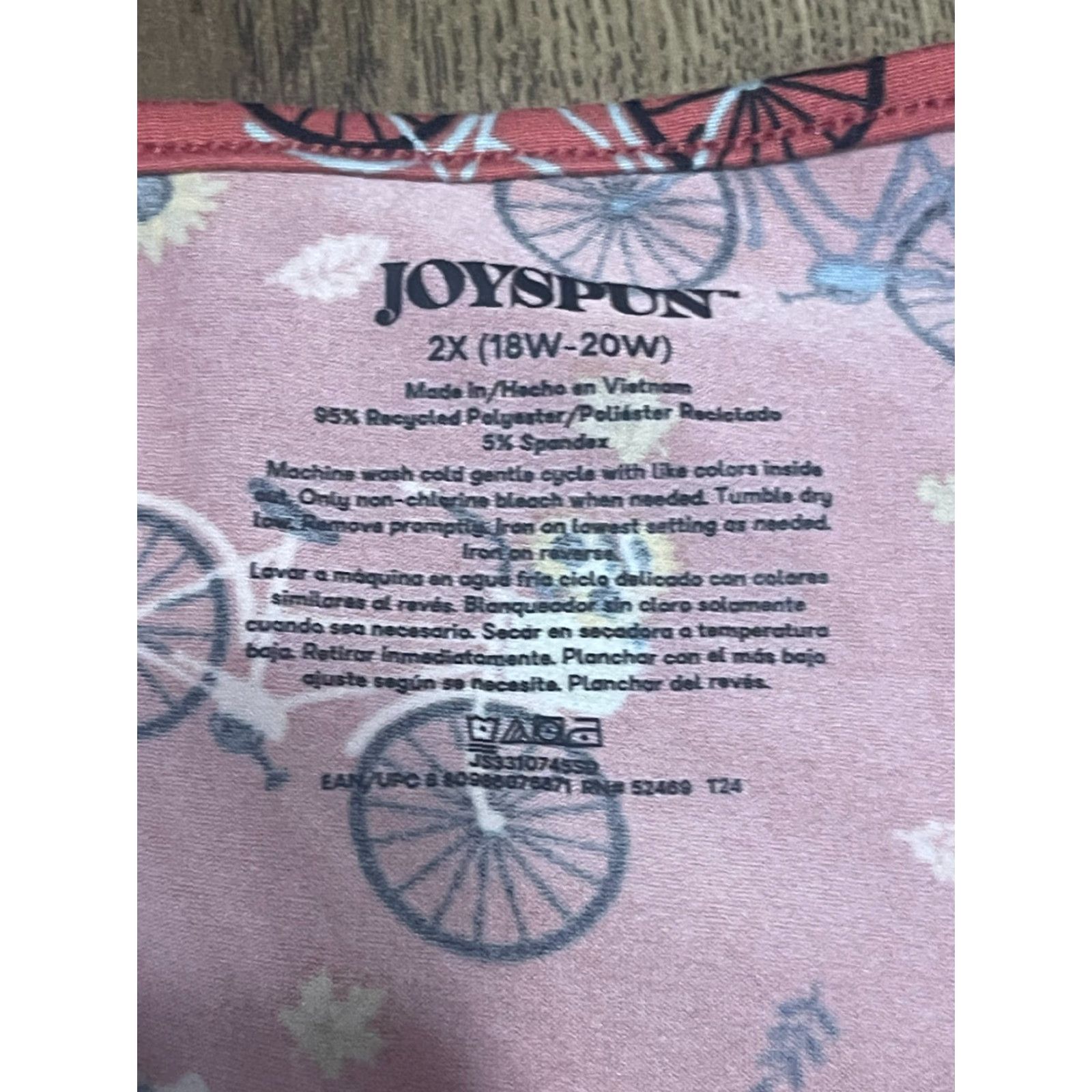 Vintage VINTAGE Joyspun PJ Set Womens 2X Pink Sunflowers Bikes Leaves Tank Top & Shorts Size XXL / US 16-18 / IT 52-54 - 4 Thumbnail