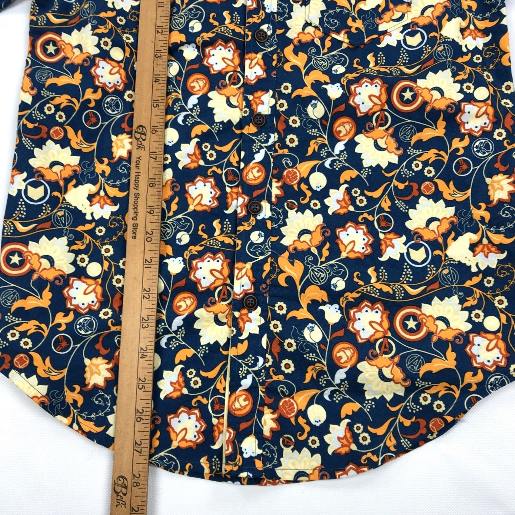 Disney Disney Marvel Captain America Floral Paisley Button Down Shirt Mens XS Short Size US XS / EU 42 / 0 - 5 Thumbnail
