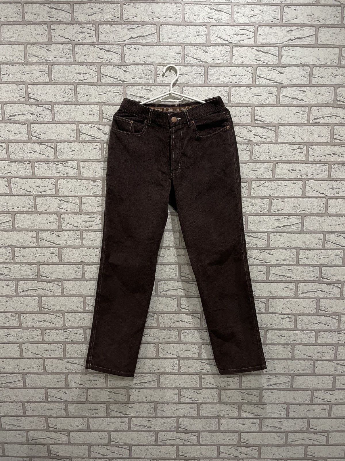 Jean Paul Gaultier RARE Vintage 90s Jean Paul Gaultier Jeans Velvet Brown Pants Size US 30 / EU 46 - 6 Thumbnail