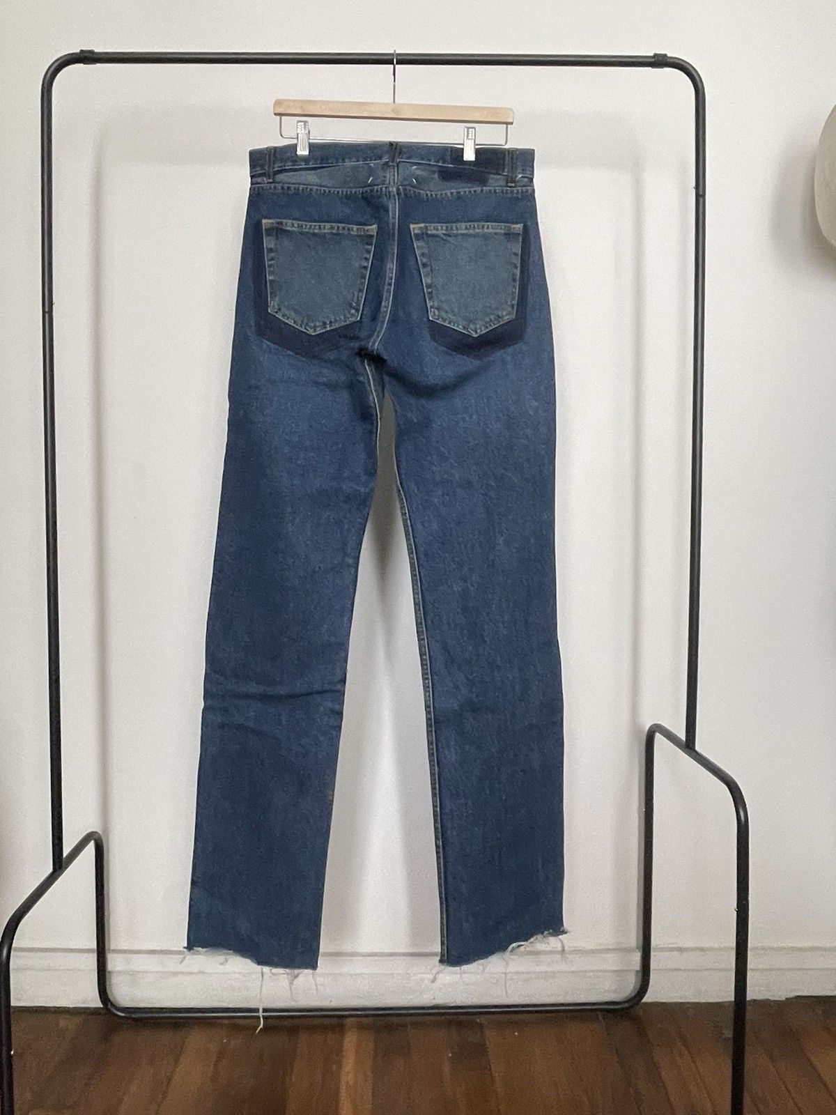 Maison Margiela Amazing very rare Maison Margiela two tone raw edge jeans Size US 33 - 1 Thumbnail