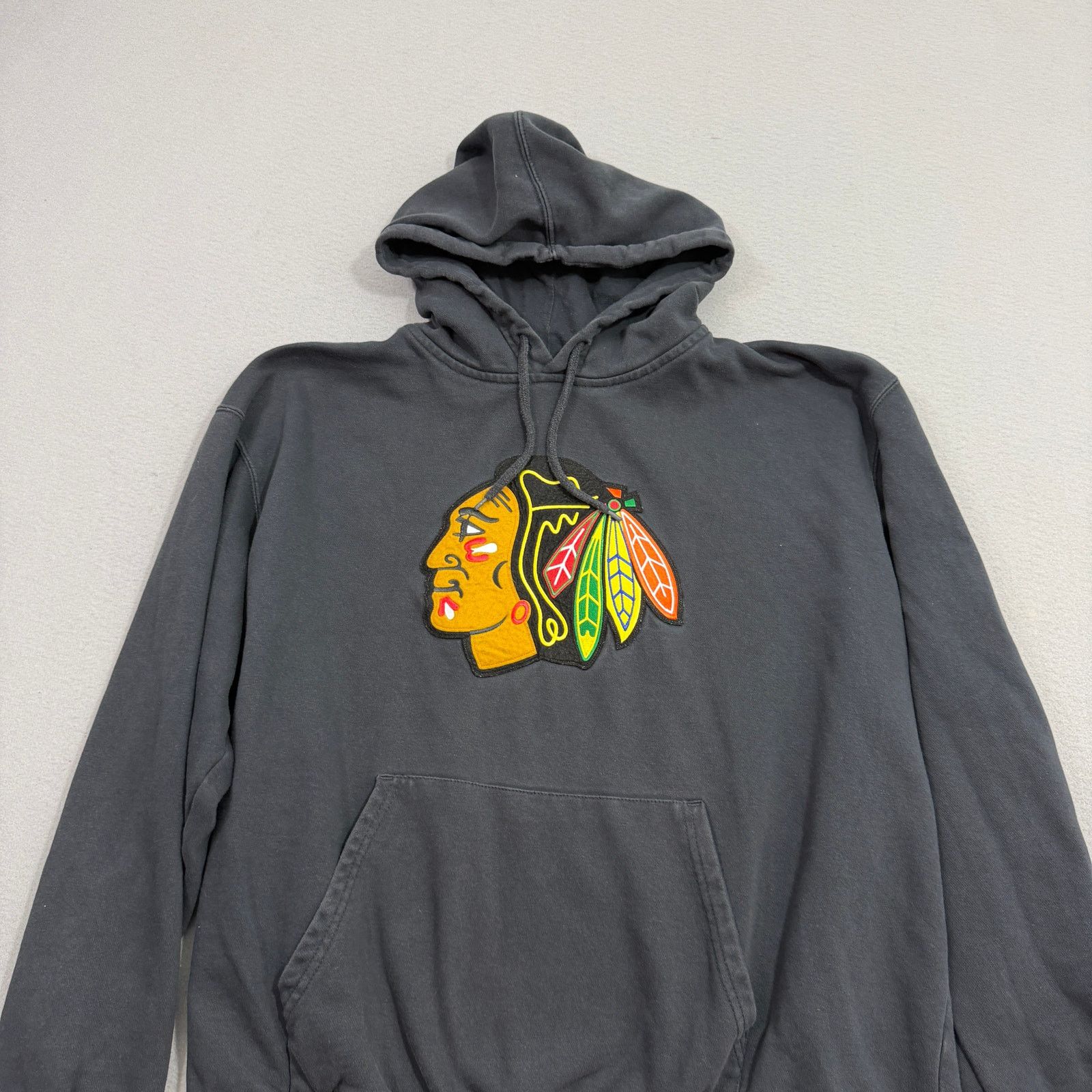 Vintage Majestic Chicago Blackhawks Hoodie Men's Extra Large Gray Size US XL / EU 56 / 4 - 2 Thumbnail