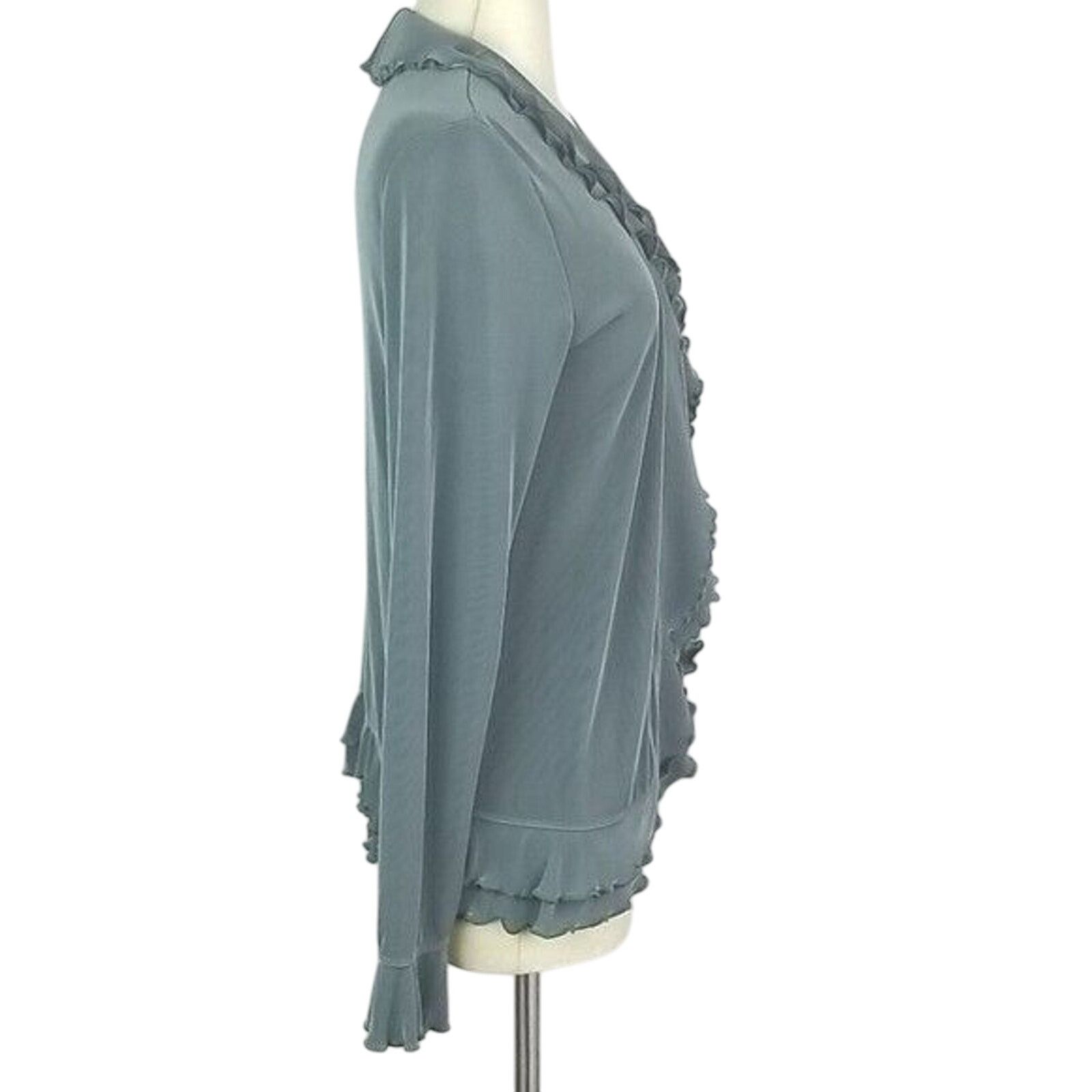 Boston Proper Boston Proper Womens Cardigan Ruffle Open Earthy Forest S Size S / US 4 / IT 40 - 5 Thumbnail