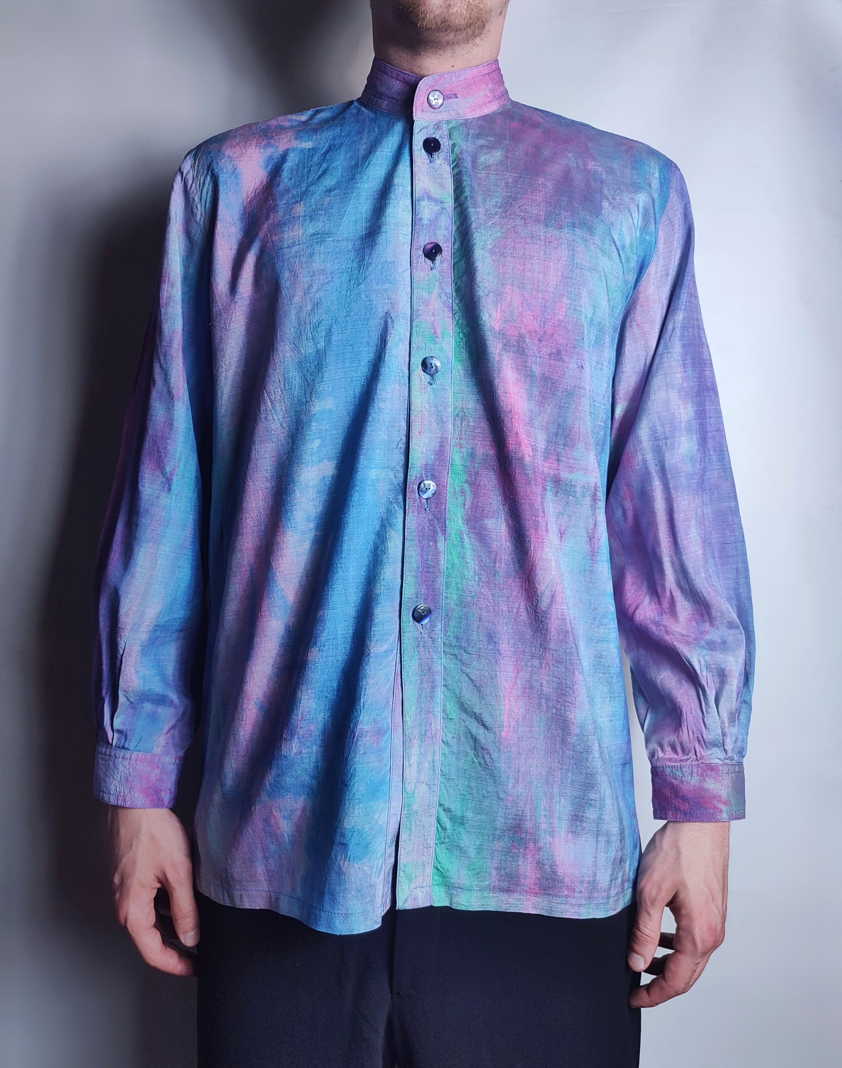 Vintage Vintage Tie Dye Silk Shirt Size US M / EU 48-50 / 2 - 2 Thumbnail